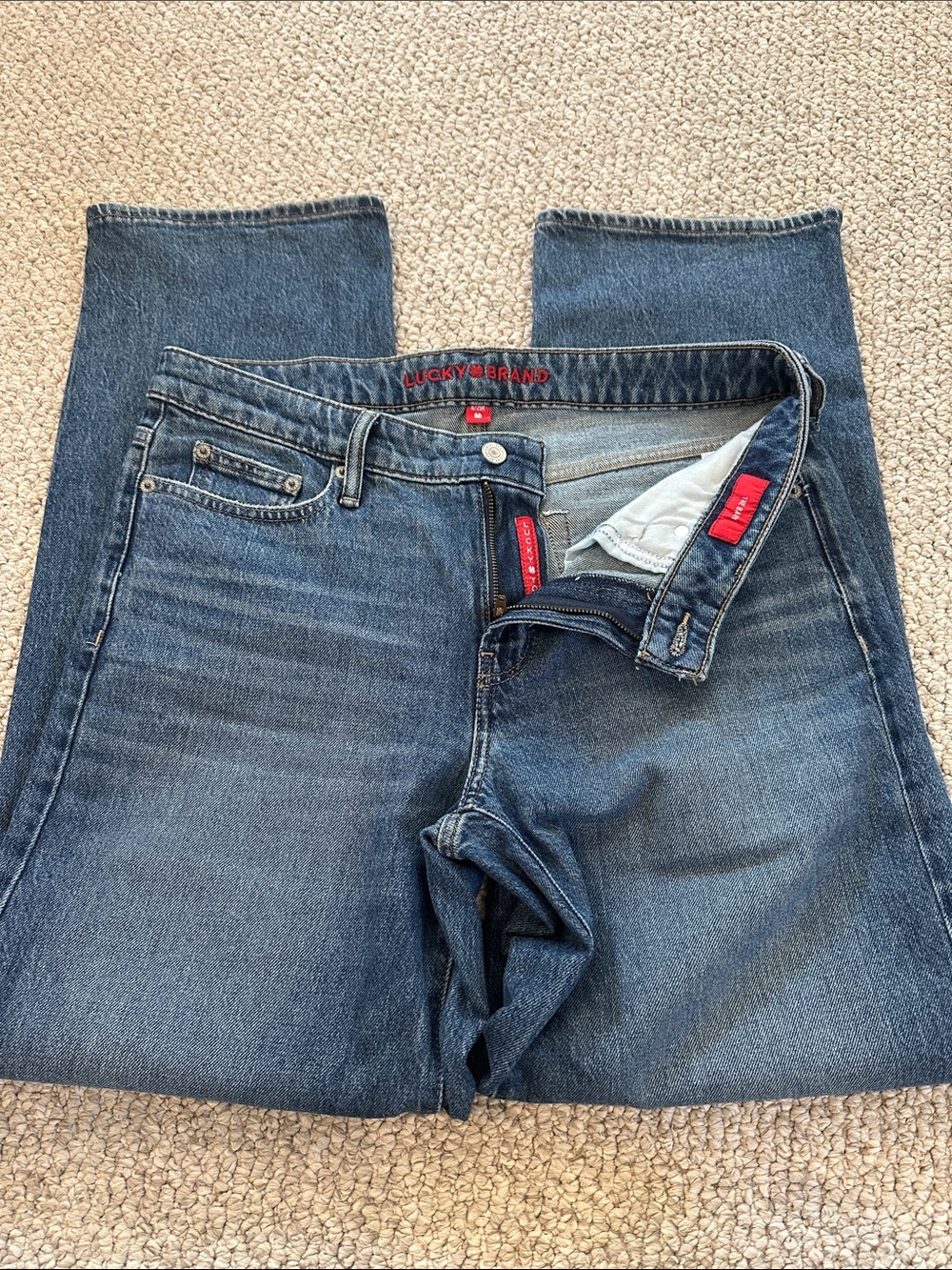 Lucky Brand Women's Straight Leg Medium Blue Denim Jeans